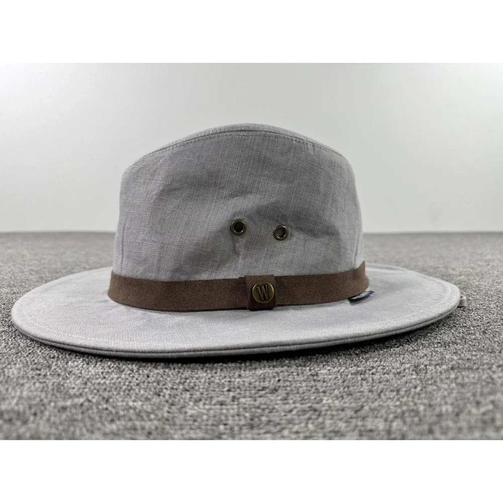 Wallaroo‎ Hat Company Hat Fedora Fitted Mens Large XL Jamison Gray Safari